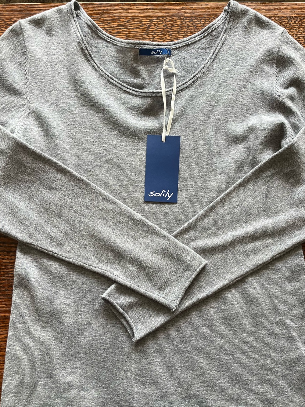 Grey Merino-Cotton Sweater